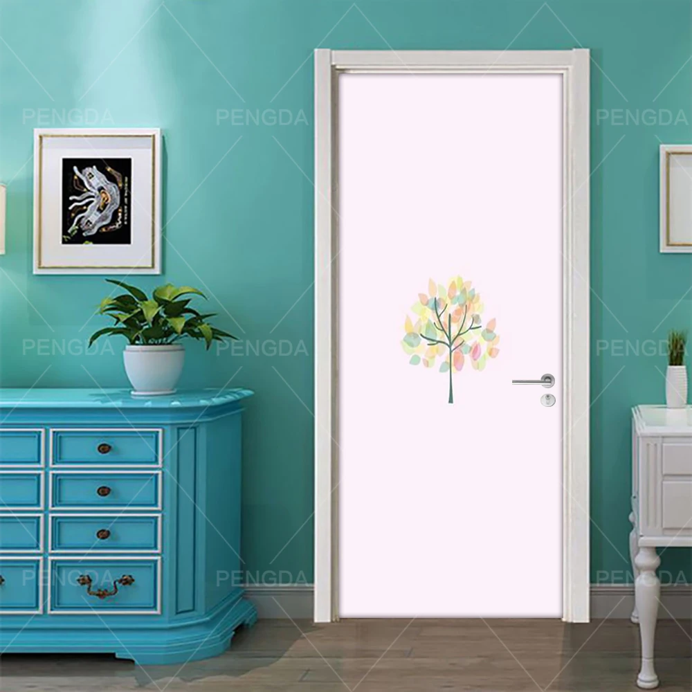 

Door Sticker Home Decor Renew PVC Mural Paper Cartoon Tree Print Picture Self Adhesive Waterproof Wallpaper Bedroom Renovation