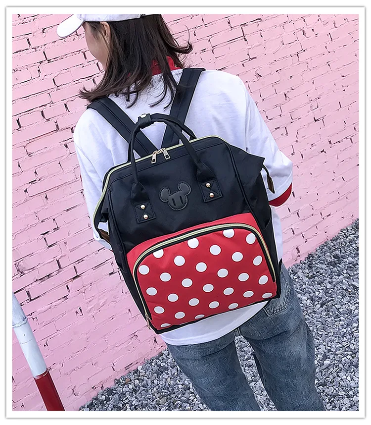 Стиль рюкзак "Микки" Зажимная открывающаяся многофункциональная сумка для подгузников большого объема для беременных женщин кормящих путешествий мам и в