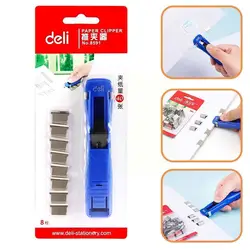 Mini pince à papier bleue en métal S7T5, recharge à Clip, grande capacité, reliure sans papier, pour dossier d'école et de bureau Sup L5V2 