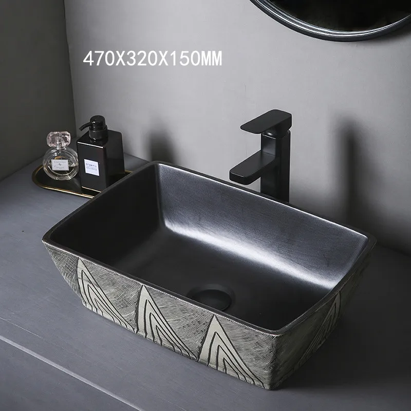 

Washbasin Ceramic Art Basin Bathroom Sinks Wash Basin Bowl Above Counter Basin Toilet Sink Shampoo Basin Round Lavamanos