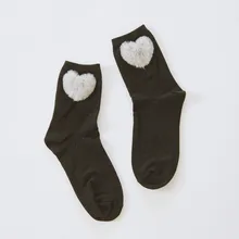 Весенние и осенние женские одноцветные носки с кроличьим мехом, хлопковые короткие носки