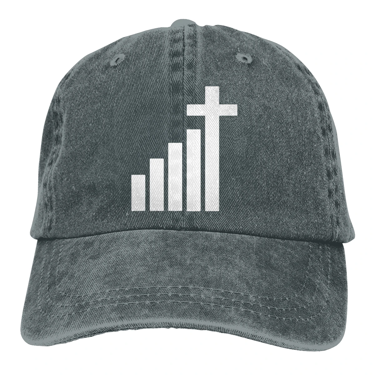 Мужская и женская джинсовая бейсболка с ремешком на спине с надписью Jesus Cross Deep Heather, Регулируемая Кепка для папы и гольфа