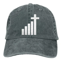 Мужская и женская джинсовая бейсболка с ремешком на спине с надписью Jesus Cross Deep Heather, Регулируемая Кепка для папы и гольфа
