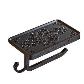 

Space Saving Mobile Phone Shelf Paper Holder Alloy Office Towel Rack Tissue Box Hotel Household Antique Carved Bathroom Toilet