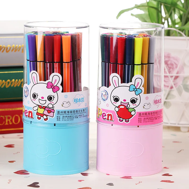 

Children's Painting 24Colors Non-toxic Colors Washable Watercolor Pen Stationery Painting Graffiti Colored Brush