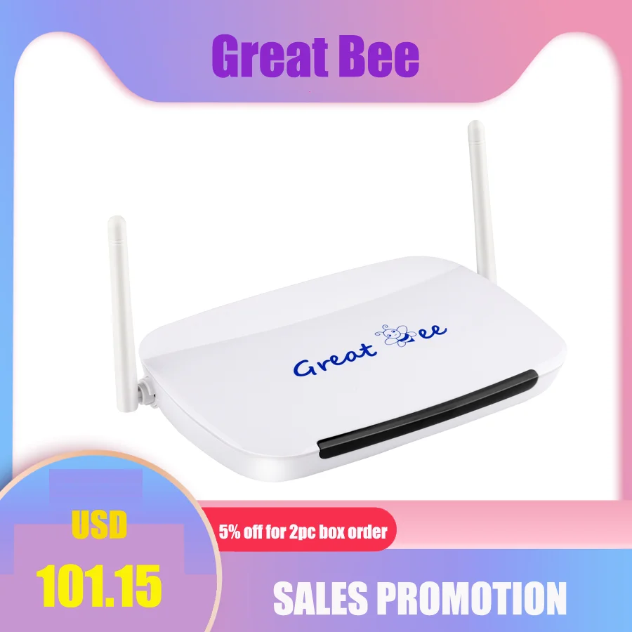  2020 the best Great Bee Arabic IPTV boxGreat Bee android 4.4 wifi with free subscription free shipp