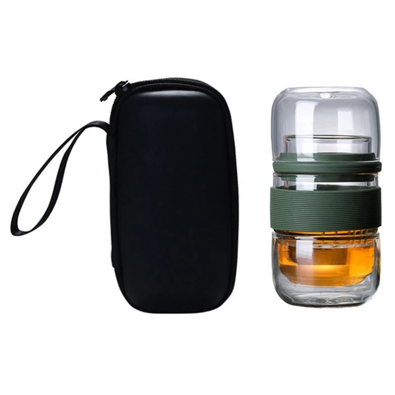 Top-420Ml Portable Tea Infuser Bottle Water Bottle Chinese Tea Strainers Simple Teapot Heat-Resistant Black Tea Teapot Office Ku