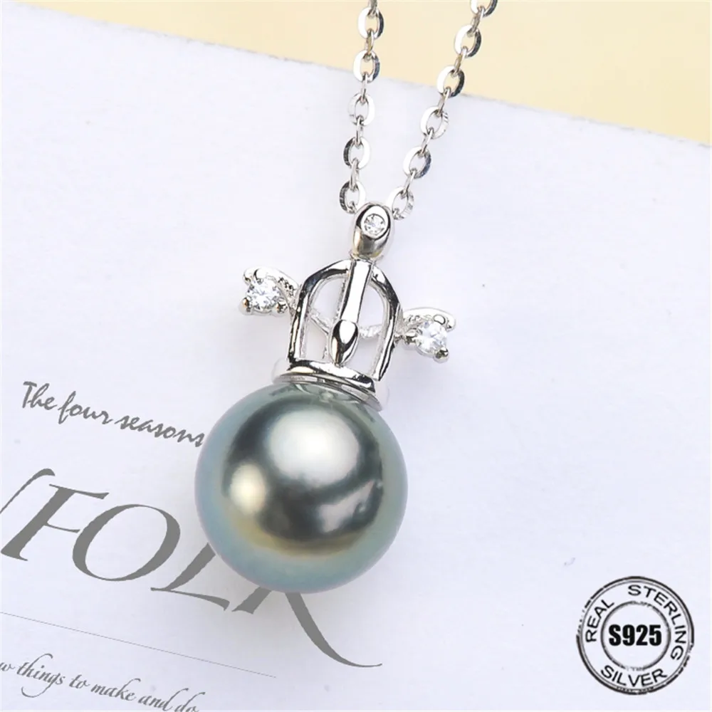 

New Arrival Silver Gold Color Pendant Mounts DIY oysters Pearl S925 Sterling Silver Pendant Findings Settings Jewelry Beads
