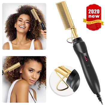 

Comb Hair Straightener Hair Curler Curling Iron Electric Environmentally Friendly Titanium Alloy Comb Dropshipping