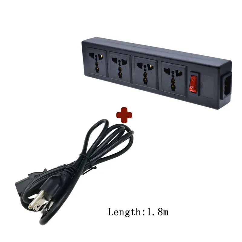 US cable and strip Блок питания PDU, 4 способа, умная штепсельная вилка, универсальная розетка с разъемом EU, UK, AU, US, мульти штепсельная вилка, блок питания - Цвет: US cable and strip