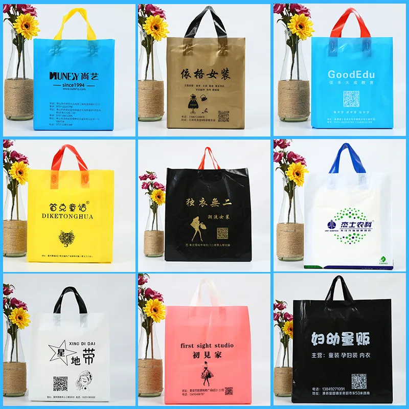 Free Gift Clothe Cosmetic Custom Organ Plastic Hand Tote Widening Side Packaging Bag Daily Store Shopping Backpack Doll Box Shoe