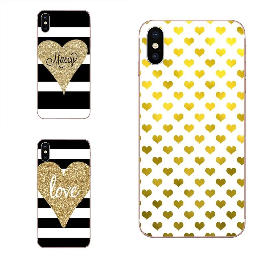 

Soft Mobile Phone Gold Pink Heart For Huawei Nova 2 V20 Y3II Y5 Y5II Y6 Y6II Y7 Y9 G8 G9 GR3 GR5 GX8 Prime 2018 2019
