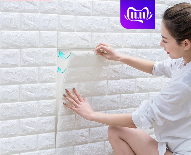 

Self DIY Adhesive 3D Stone Brick Wall Paper Pe Foam Anti Collision Heat Insulation Interior Wall Sticker Tile Bedroom Decor