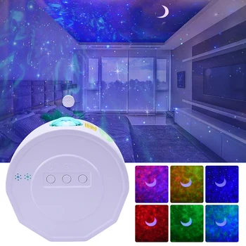 

Starry Projector Star Night Light Projection 6 Colors Ocean Waving Lights Rechargeable Night Lighting Lamp For Kids Gift D30