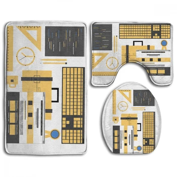 

CHARM HOME Web Design Bathroom Antiskid Pad 3PCS/Set Toilet Seat Cover Anti-slip Bathroom Accessories