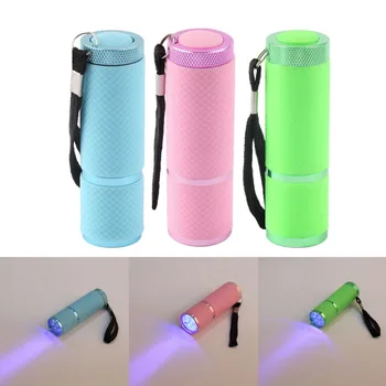 

2019 Mini 9LED Flashlight Lamp Nail Dryer Portable 15s Fast Dry Nail Polish Lamp Aluminum Alloy AAA Battery hot search