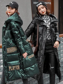 

Winter Jacket for Women Parkas Long 2020 Black Down Cotton Warm Clothes Korean Fashion Padd Bubble Coat Female Hooded Ladies