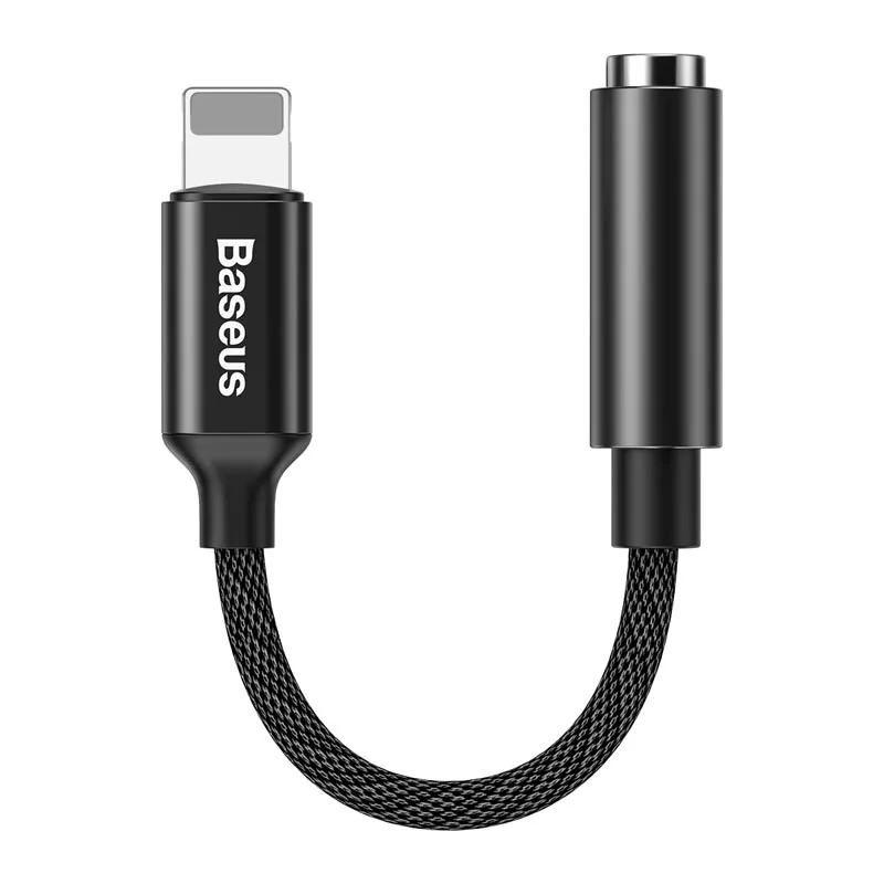 Baseus AUX аудио кабель-адаптер для iPhone Lightning до 3,5 мм разъем для наушников для iPhone 11 Pro XS Max Xr X 8 7 Plus OTG конвертер - Цвет: Black