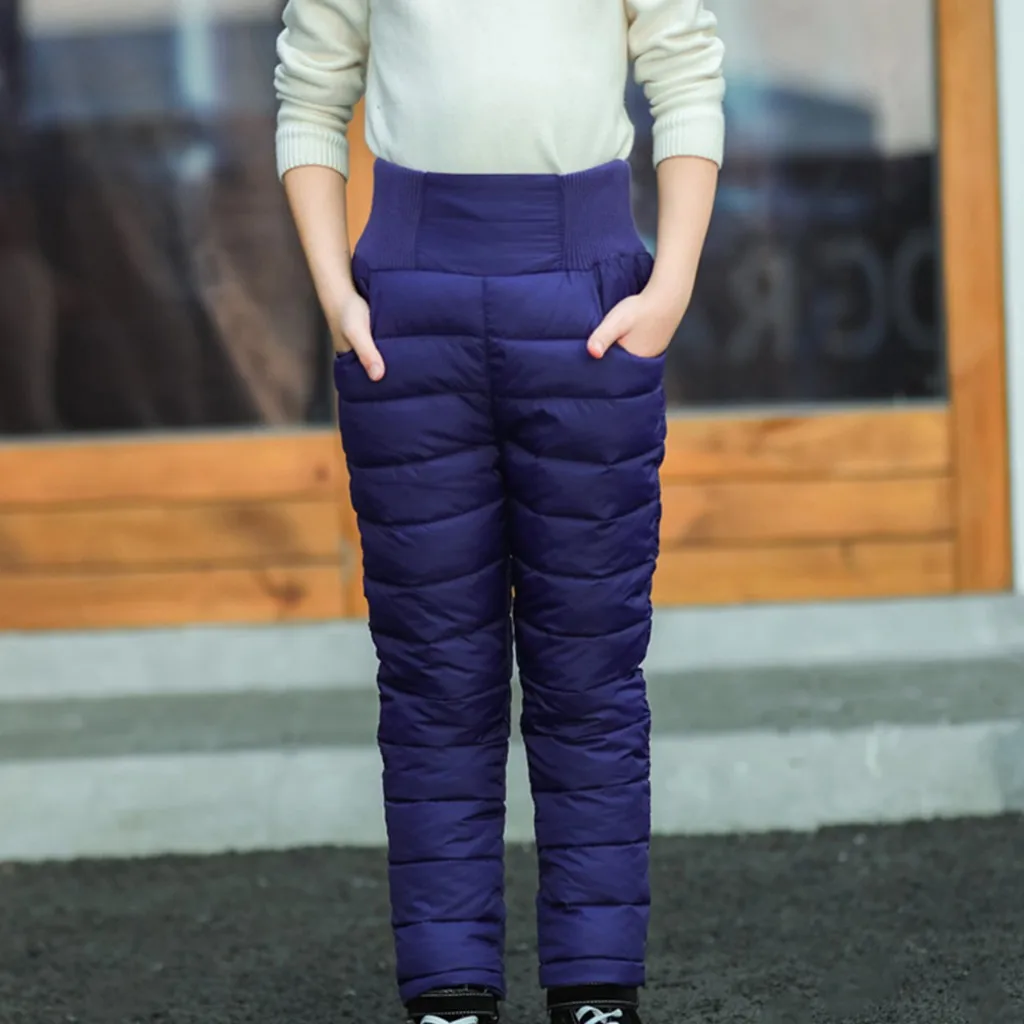 Плотные детские штаны для девочек; леггинсы; хлопковые зимние брюки для малышей; водонепроницаемые детские штаны с высокой талией для мальчиков; верхняя одежда