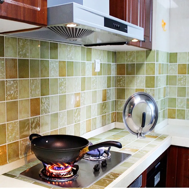 

Household Kitchen Leaf Pattern Waterproof Oil Resistant High-temperature Resistant Comes with Gum Aluminum Foil Adhesive Paper W