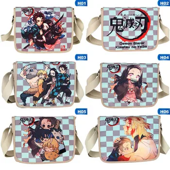 

New Anime Devil's Blade Canvas Crossbody Bag Demon Slayer Kimetsu no Yaiba Messenger Satchel Bag Anime Arround Shoulder Bag