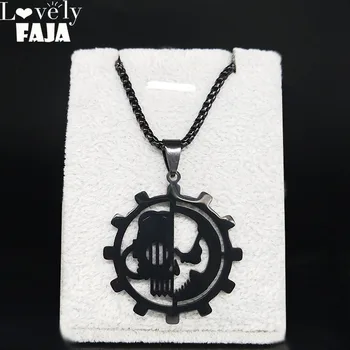 

Adeptus Mechanicus 40k 40000 Black Stainless Steel Pendant Necklace Men Army Lot Ork Tau Jewelry gargantilla N3001S03