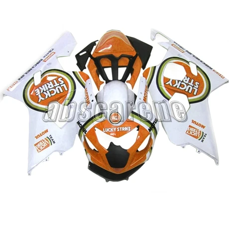Полный обтекатели для Suzuki GSXR600 GSXR750 K4 2004 2005 G-SXR750 04 05 ABS пластик мотоциклетные кавычки Lucky Strike белый оранжевый