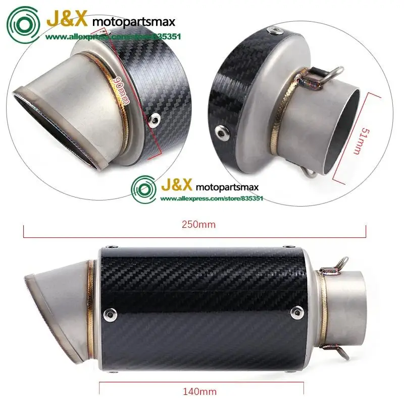 Выхлопной глушитель R6 из нержавеющей стали для мотоцикла среднее звено