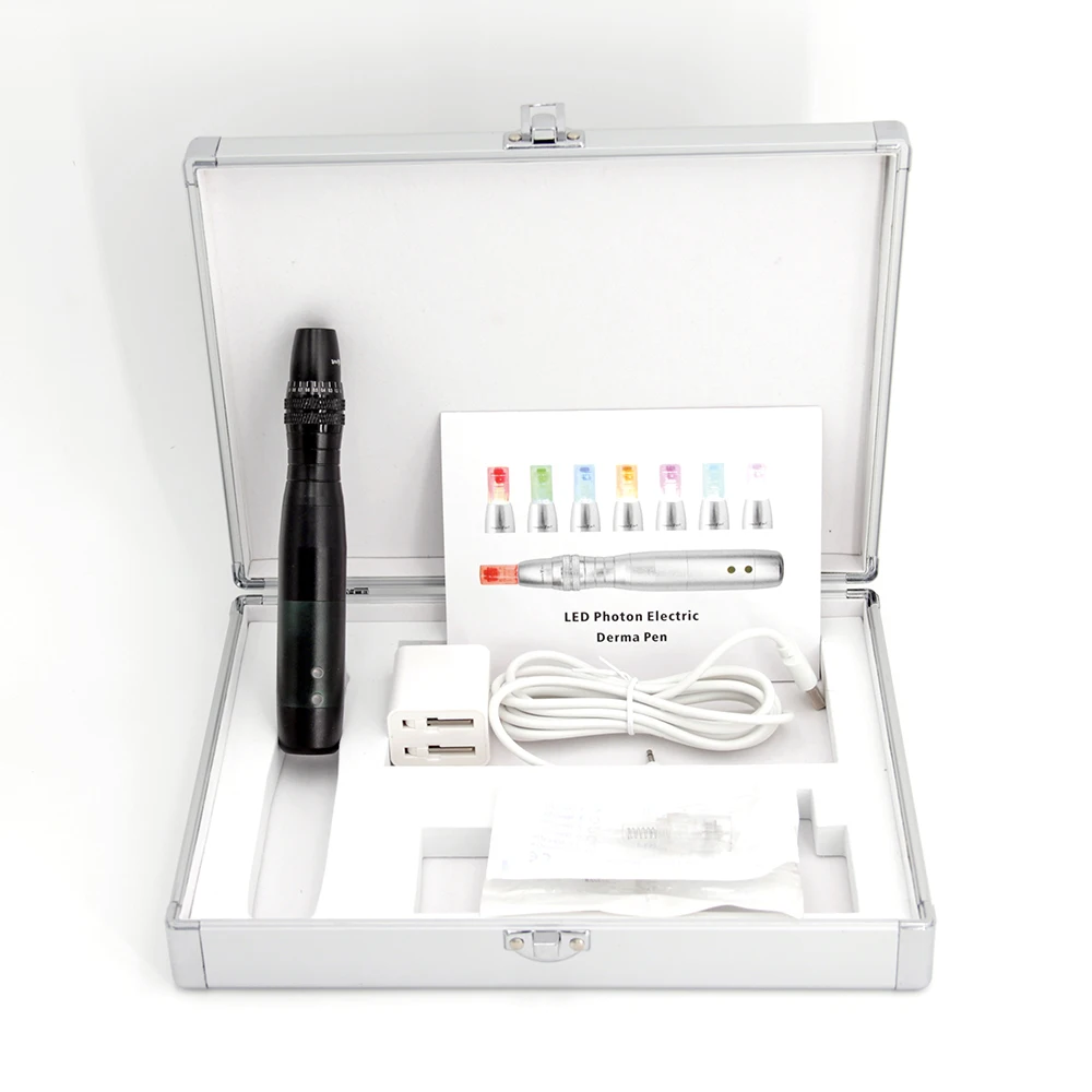 Newest 7 Colors LED Photon electric rechargeable photon LED dermapen Electric digital Derma Micro needling collagen pen