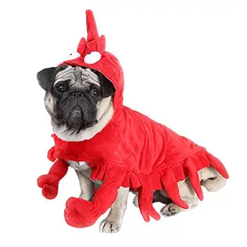 

Red Lobster Shape Cosplay Dogs Costume for Cat Teddy Corgi Autumn Winter Pet Dog Halloween Funny Puppy Dress up Party Clothes