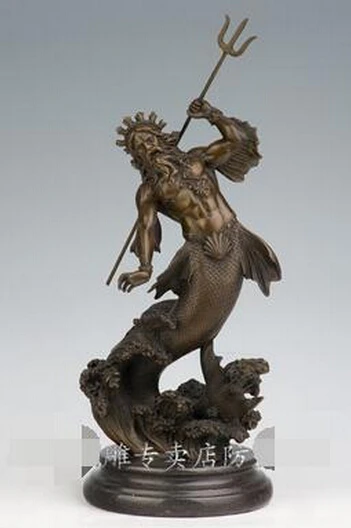 410 Greek Myth Bronze Marble Sea Emperor Poseidon Ride Sea Horse Mermaid Statue Statues Sculptures Aliexpress