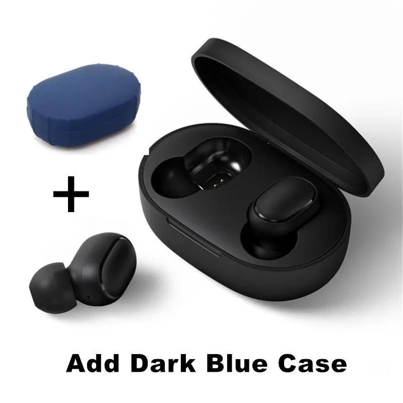 Оригинальные наушники Xiao mi AirDots Bluetooth 5,0 Youth Edition mi True беспроводные наушники-вкладыши Bluetooth 5,0 TWS Air Dots гарнитура - Цвет: Redmi Blue Case