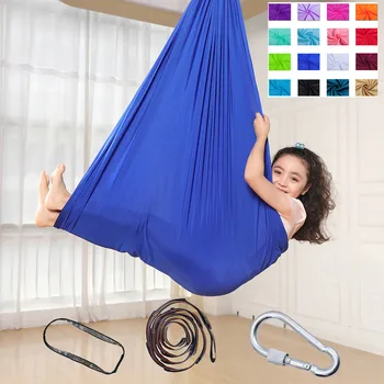 

Kids Nylon Swing Hammock Indoor Therapy Swing with Special Needs Elastic Parcel Steady Seat Swing Cuddle Hammock for Children #M
