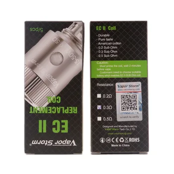 

50pcs Original Vapor Storm EC Tank Atomizer EC II Coil Head 0.2-0.5 ohm for EC 2 Tank suit Vapor Storm V50 V60TC V80TC V30 VX30