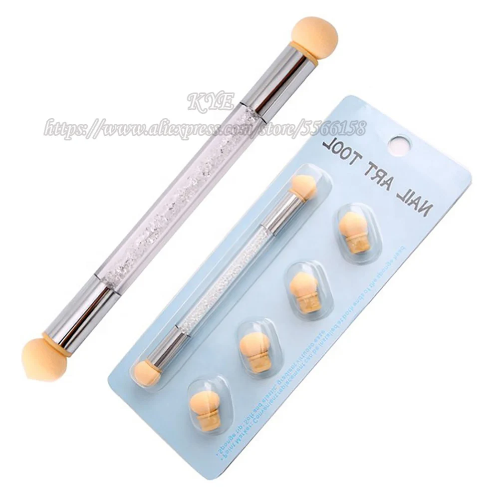 2020 популярные инструменты для дизайна ногтей с двойной головкой губка