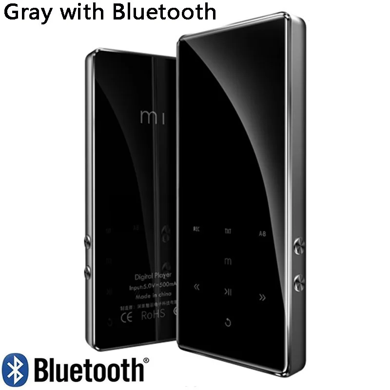 Gray with Bluetooth 2,4 дюймовый экран Bluetooth 4,2 Металл HIFI Mp3 плеер без потерь музыка мини MP3 портативные аудио плееры fm-радио электронная книга Видео - Цвет: Gray with Bluetooth