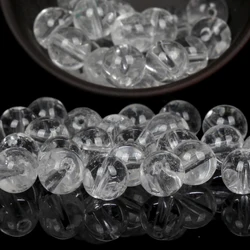 Natural White Clear Quartz Crystal Round Beads for Jewelry Making - Various Sizes (WHITE)