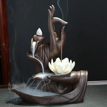 Ладан горелка офисные конусные палочки держатель ручной работы Backflow водопад ремесло ароматерапия Чайный домик домашний декор подарки красный камень