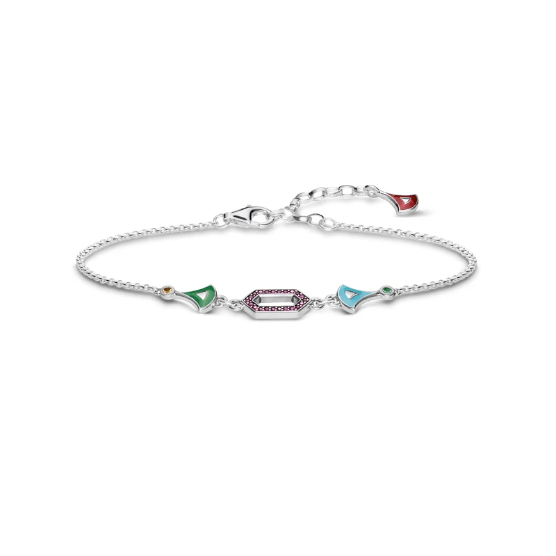 Красочные звенья цепи Шарм браслеты 925 пробы серебро Азиатский Мода Дракон масштаб подарок для женщин мужчин модные ювелирные изделия аксессуары