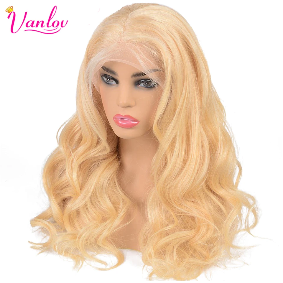 Vanlov 613 Blonde Body Wave Lace Front Human Hair Wigs For Black Women Brazilian Lace Wigs 150% Density #1B #613 Remy Wigs (7)
