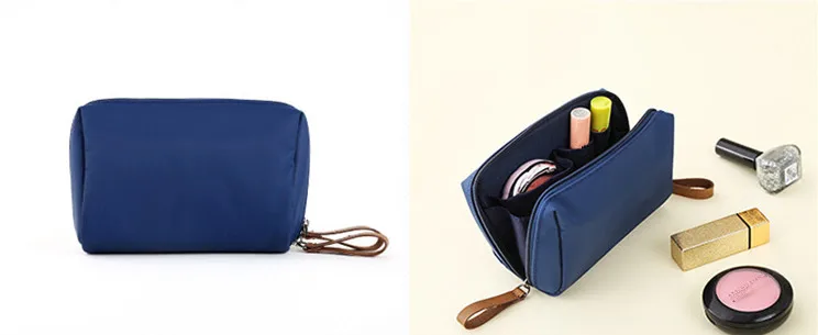 Blue 1 шт. однотонная косметичка в корейском стиле, женская косметичка, сумочка, косметичка, водонепроницаемый чехол-органайзер для макияжа, прямая поставка - Цвет: Blue