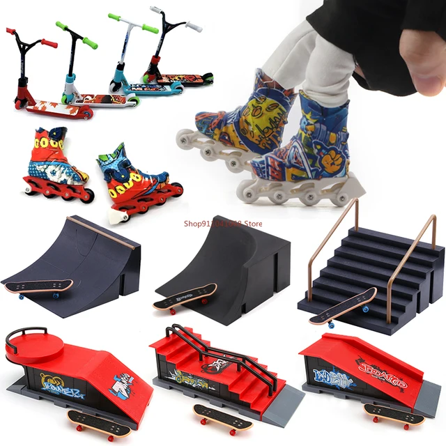 Finger BMX Tech Skateboards Mini Skate Park Ramp Sets Finger scooter Fingertip Bikes Fingerboard Extreme Sport Deck Novelty Toys 1