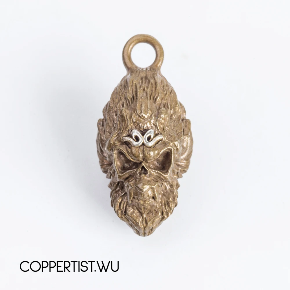 Coppertist. Wu Обезьяна Король Брелки Подвески латунь с серебром китайский супер герой Sun Wukong бронза Зодиак обезьяна ключи цепи