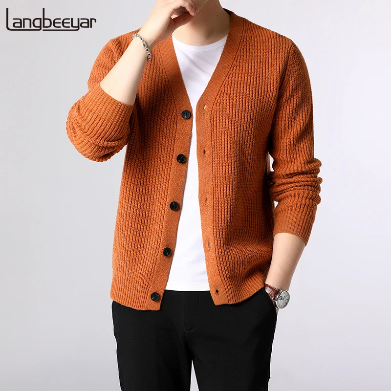 メンズシックフィットカーディガン 厚手のニットウェア 暖かい冬の韓国スタイルのカジュアルウェア 22 Cardigans Aliexpress