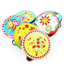 Детские колокольчики барабанные ручные колокольчики детская музыкальная игрушка со звуком мультяшный музыкальный инструмент Развивающие игрушки для детей Деревянные Колокольчики