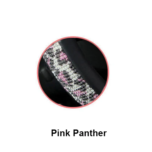 pink panther Стразы, чехол на руль для женщин, стразы, Кристалл, чехол на руль из искусственной кожи, универсальный, подходит для 15 дюймов - Название цвета: pink panther