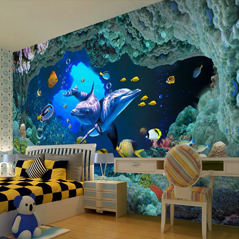 Custom-3D-Photo-Wallpaper-Underwater-World-Children-s-Bedroom-Living-Room-Sofa-TV-Background-Wall-Covering