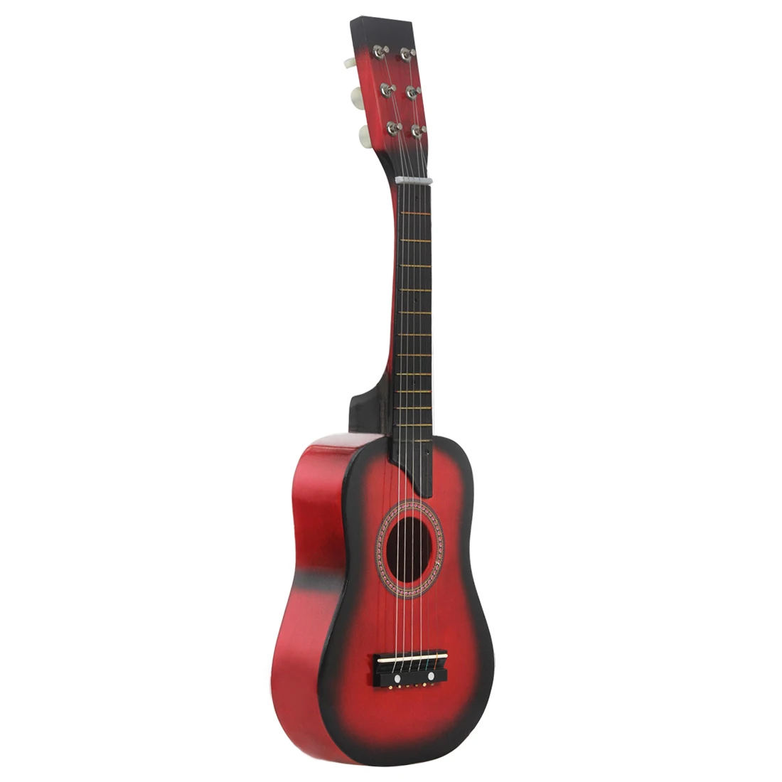 Гитара Мини 25 дюймов липа акустическая 12 ладов 6 струн гитара с палочками и струнами для детей начинающих музыкальный инструмент игрушка