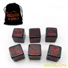 Set of 6 Bescon Halloween Dice 6 Sides in Solid Black, 6 Sided Halloween Dice Set in Velvet Pouch 2