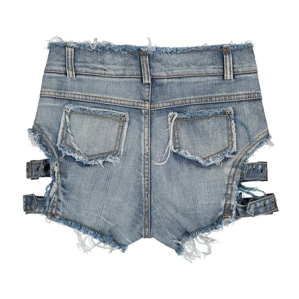 Hot Shorts Sexy High Waist Bandage Letter Women Denim Hole Jean Shorts Sexy Club DJ Dance Shorts New  women short